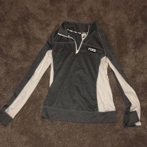 Pull over half zip up love pink sweatshirt